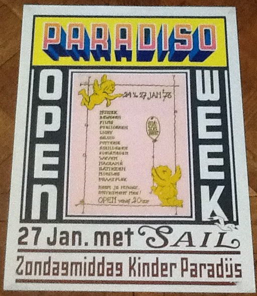 Sail Original Concert Tour Gig Poster Paradiso Club Amsterdam 1973