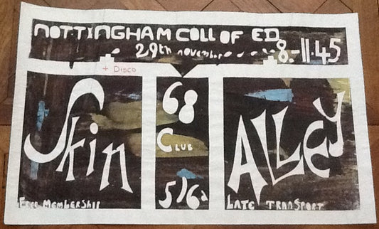 Skin Alley Original Silkscreened Concert Tour Gig Poster College of Education Nottingham 1968