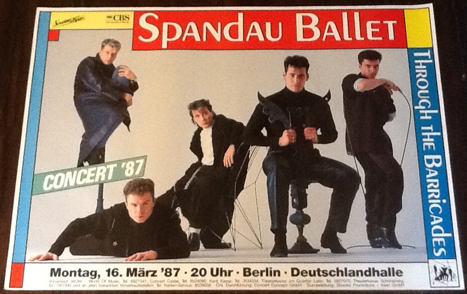 Spandau Ballet Original Concert Tour Gig Poster Deutschlandhalle Berlin 1987