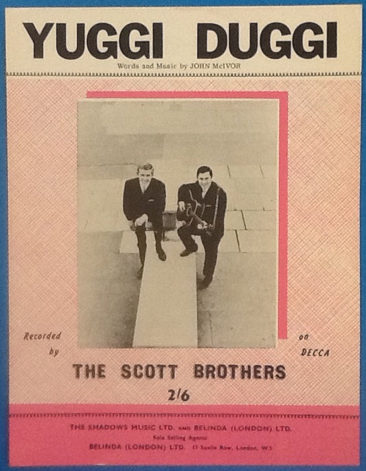 Scott Brothers Yuggi Duggi Original Mint Sheet Music 1963