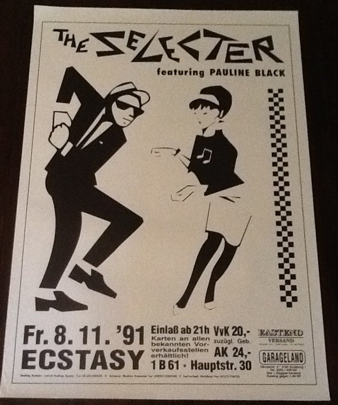 Selecter Pauline Black Original Concert Tour Poster Ecstasy Berlin 1991