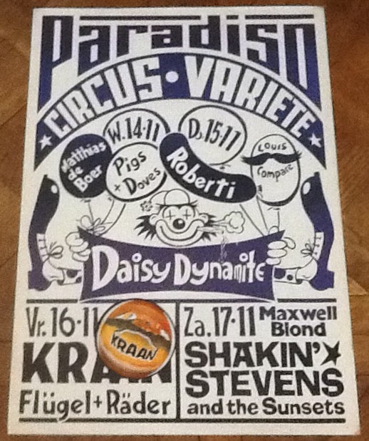 Shakin' Stevens Original Concert Tour Gig Poster Paradiso Club Amsterdam 1973