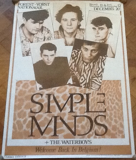 Simple Minds Original Concert Tour Gig Poster Forest Vorst National Brussels 1985