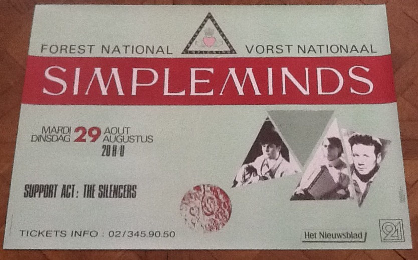 Simple Minds Original Concert Tour Gig Poster Forest Vorst National Brussels 1989