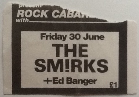Smirks Original Used Concert Ticket Rafters Club Manchester 30 June 1978