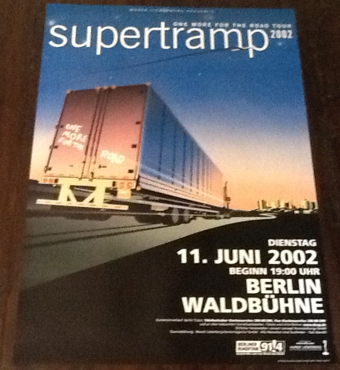 Supertramp Original Concert Tour Gig Poster Waldbühne Berlin 2002