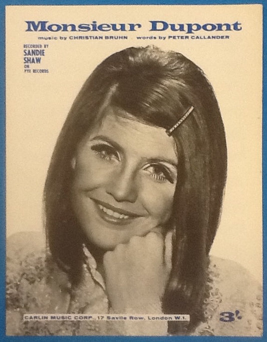 Sandie Shaw Monsieur Dupont Original Mint Sheet Music 1967