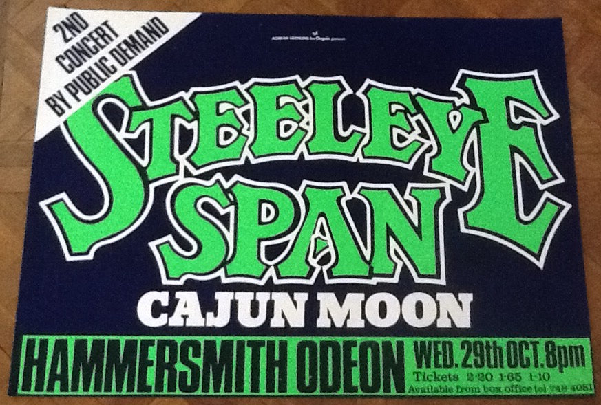 Steeleye Span Original Concert Tour Gig Poster Hammersmith Odeon London 1975