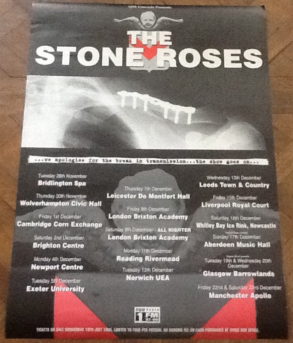 Stone Roses Original Concert Tour Gig Poster UK Tour 1995