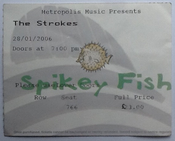 Strokes Original Used Concert Ticket The Dome Doncaster 2006