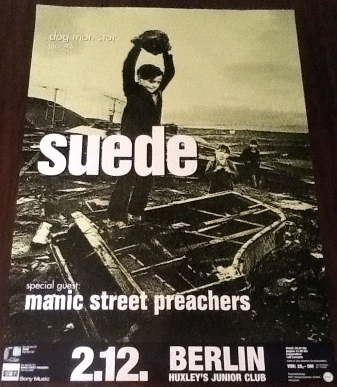 Suede Manic Street Preachers Original Concert Tour Gig Poster Huxley’s Junior Club Berlin 1994