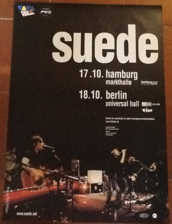 Suede Original Concert Tour Gig Poster Hamburg Berlin 2002