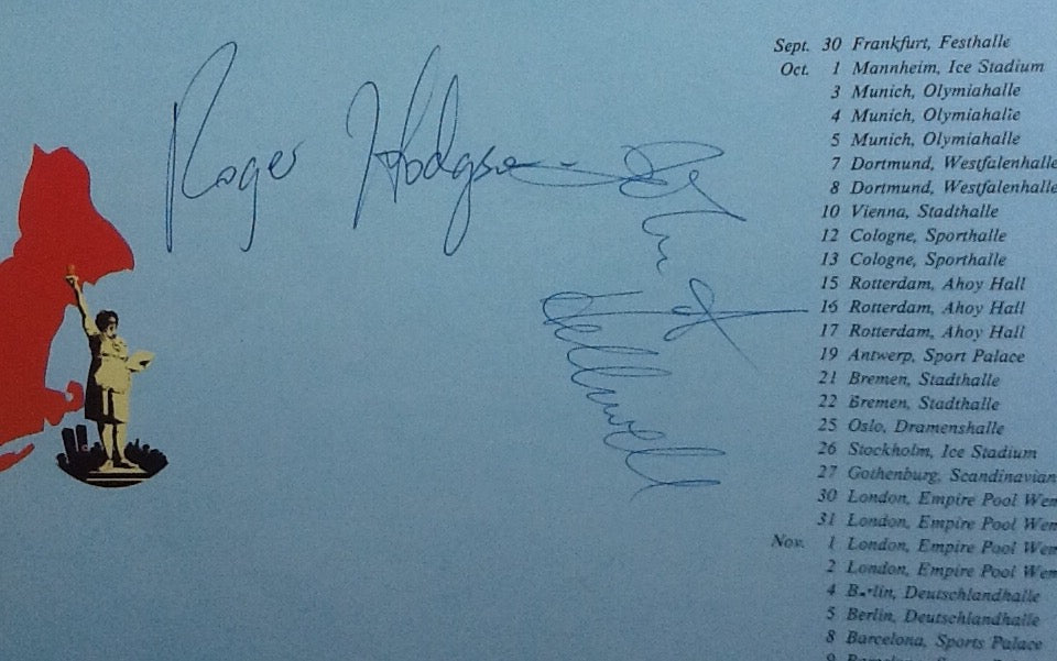 Supertramp Original Signed Autographed Concert Programme In Europe Tour 1979