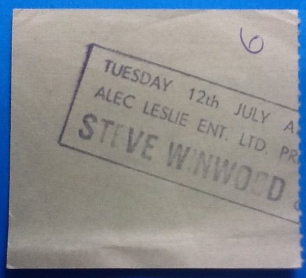 Steve Winwood Original Used Concert Ticket Hammersmith Odeon London 1983