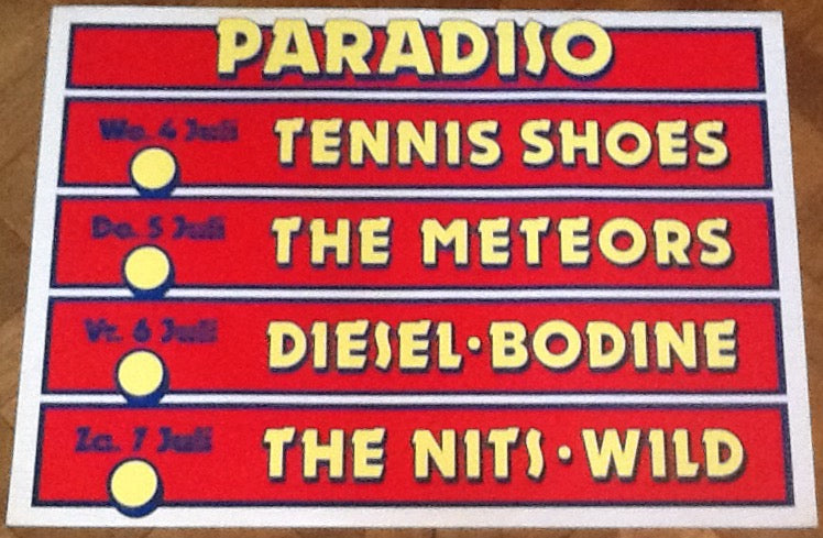 Tennis Shoes Meteors Original Concert Tour Gig Poster Paradiso Club Amsterdam 1979