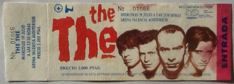 The The Original Unused Concert Ticket Arena Valencia Auditorium 1989