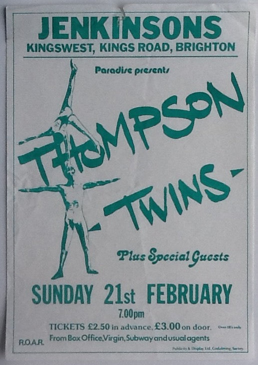 Thompson Twins Original Concert Handbill Flyer Jenkinsons Brighton 1982