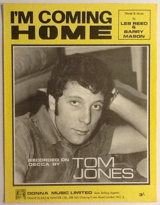 Tom Jones I'm Coming Home Original Sheet Music 1967