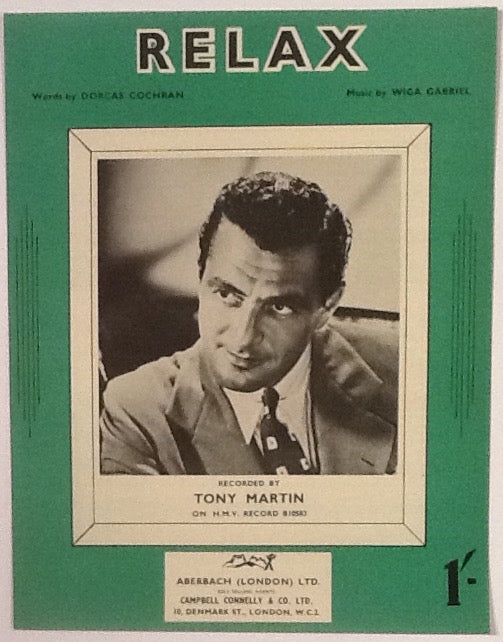 Tony Martin Relax Original Mint Sheet Music 1951