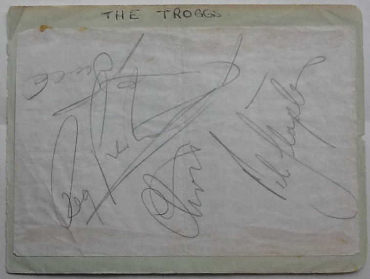 Troggs Original Line Up Set of Autographs Signatures 1960s