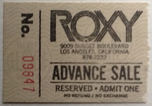 Todd Rundgren Utopia Original Used Concert Ticket Roxy Los Angeles 17 April 1979