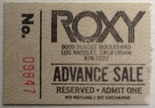 Todd Rundgren Utopia Original Used Concert Ticket Roxy Los Angeles 17 April 1979