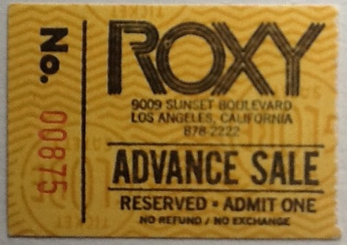 Todd Rundgren Utopia Original Used Concert Ticket Roxy Los Angeles 25 April 1979