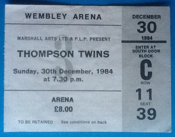 Thompson Twins Original Used Concert Ticket Wembley London 1984