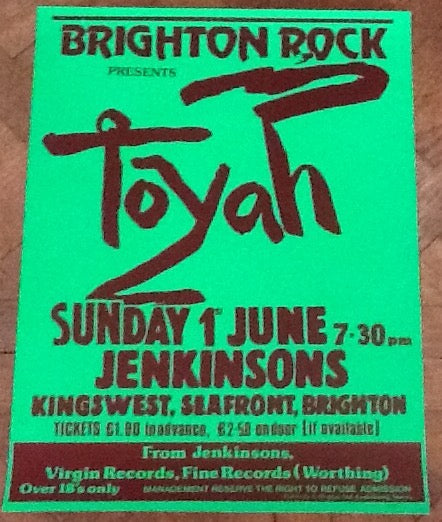 Toyah Wilcox Original Concert Tour Gig Poster Jenkinsons Brighton 1980