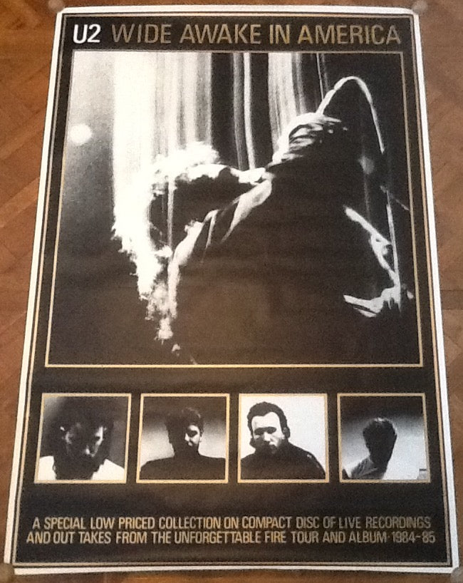 U2 Wide Awake in America Original Promo Poster Island Records UK 1987