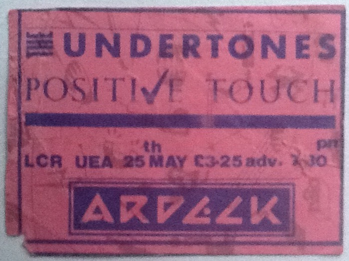 Undertones Original Signed Concert Ticket UEA Norwich 1981