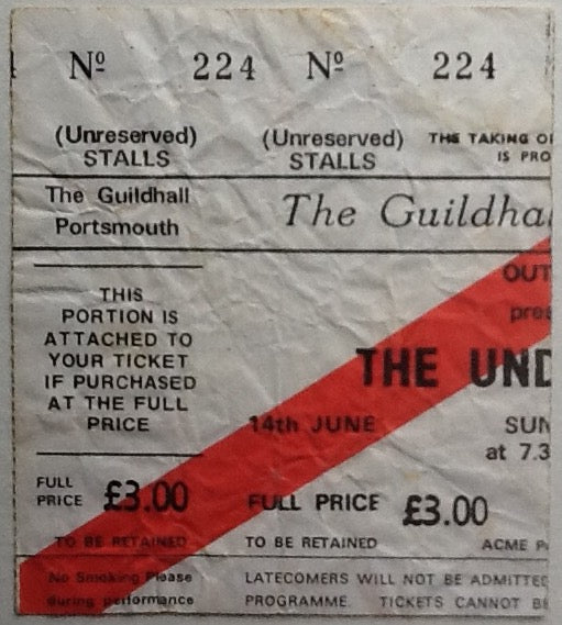 Undertones Original Used Concert Ticket Guildhall Portsmouth 1980