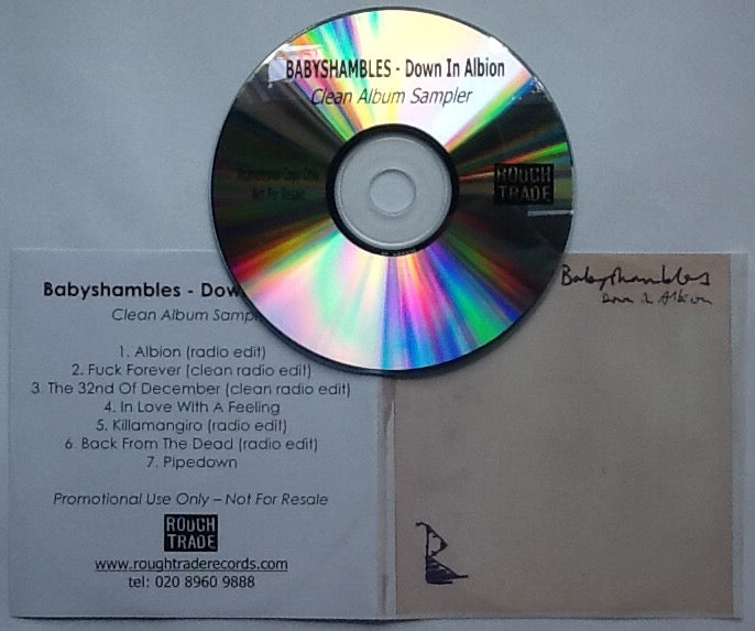 Babyshambles Down In Albion 7 Track CD-R Acetate Clean Album Sampler Promo 2005