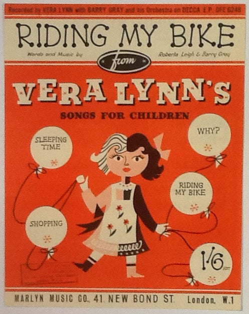 Vera Lynn Barry Gray Riding My Bike Original Mint Sheet Music 1955