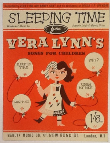 Vera Lynn Barry Gray Sleeping Time Original Mint Sheet Music 1955