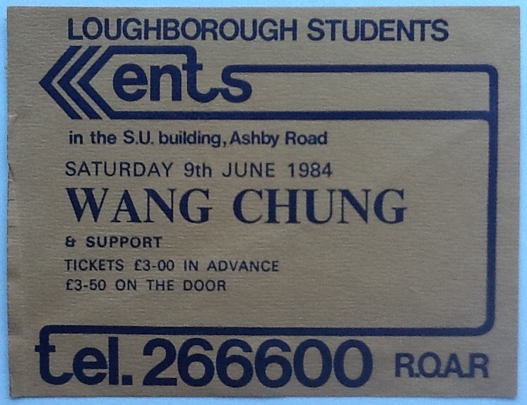 Wang Chung Original Used Concert Ticket Loughborough University 1984