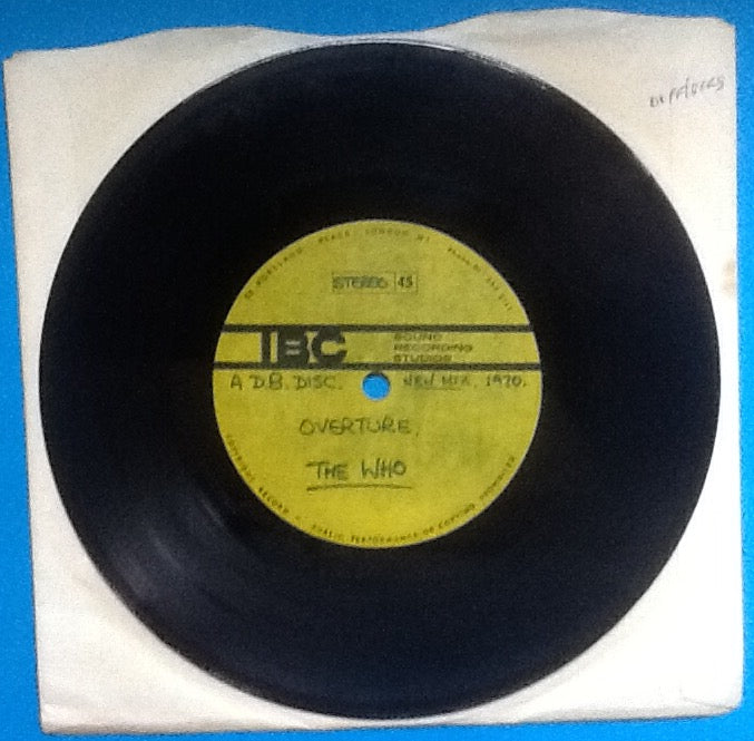 Who 7" Acetate Overture New Mix IBC 1970