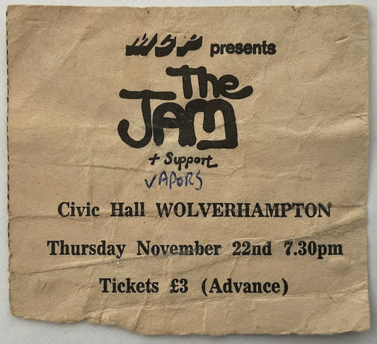 Jam Original Used Concert Ticket Civic Hall Wolverhampton 22nd Nov 1979