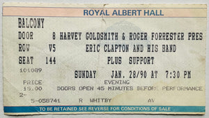 Eric Clapton Original Used Concert Ticket Royal Albert Hall London 28th Jan 1990