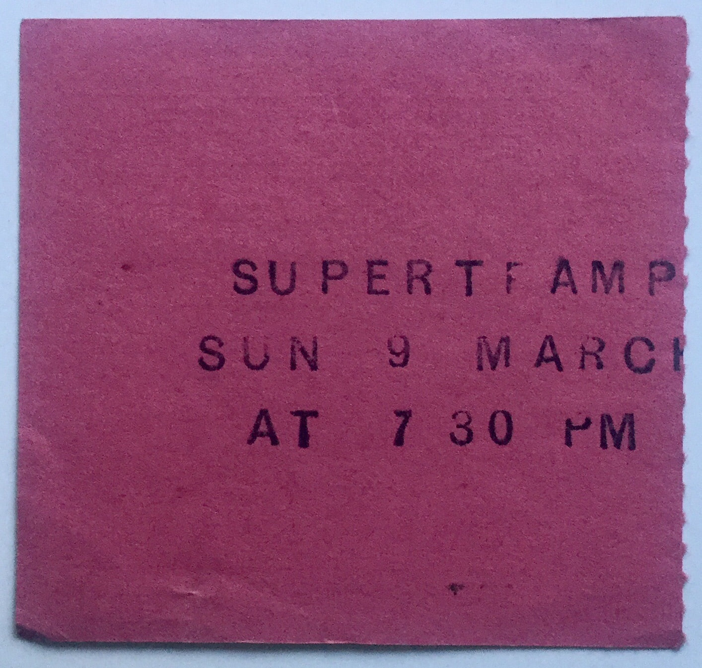 Supertramp Original Used Concert Ticket Odeon Hammersmith London 9th Mar 1975