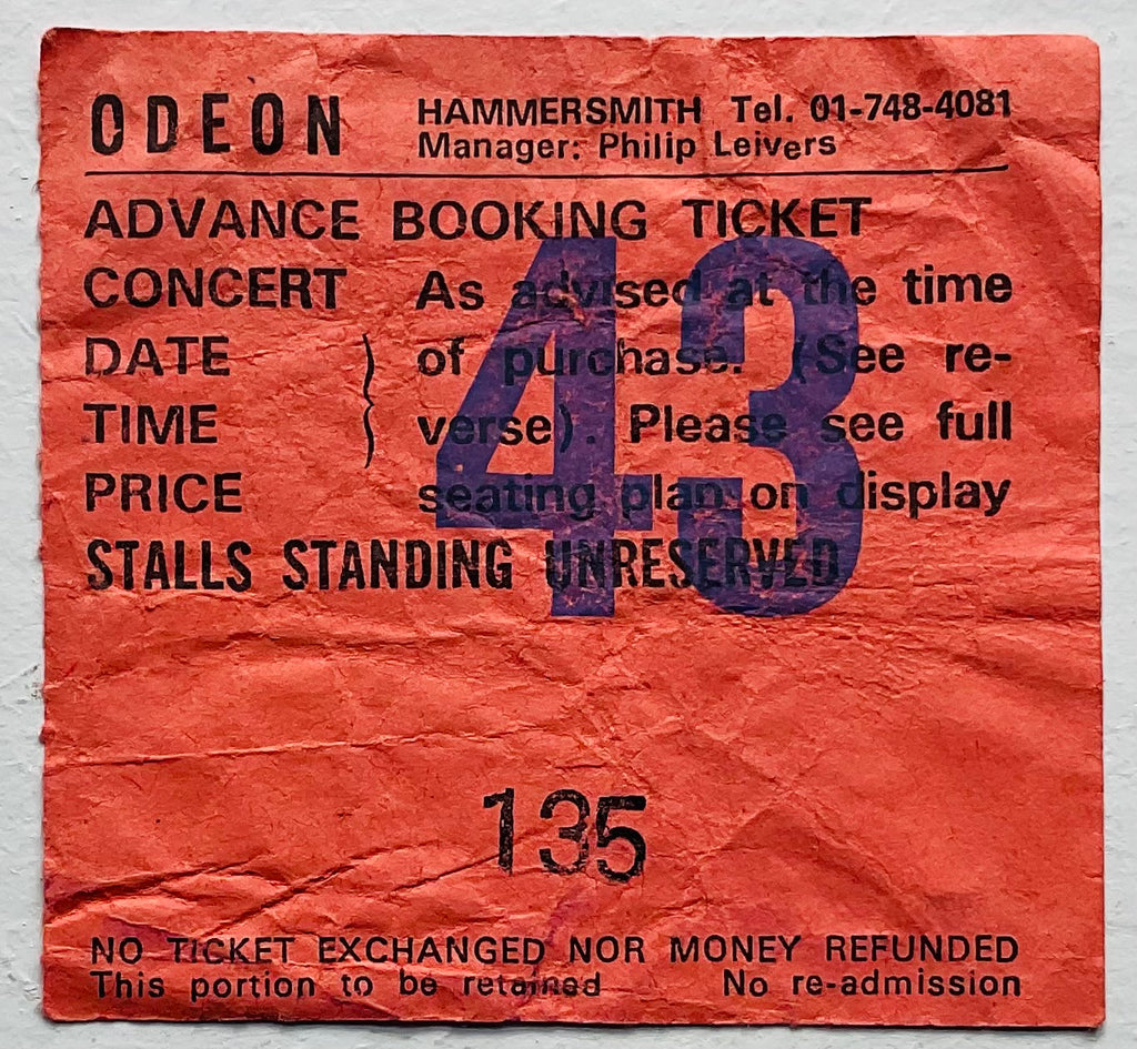 Big Country Original Concert Ticket Hammersmith Odeon London 20th Oct 1984
