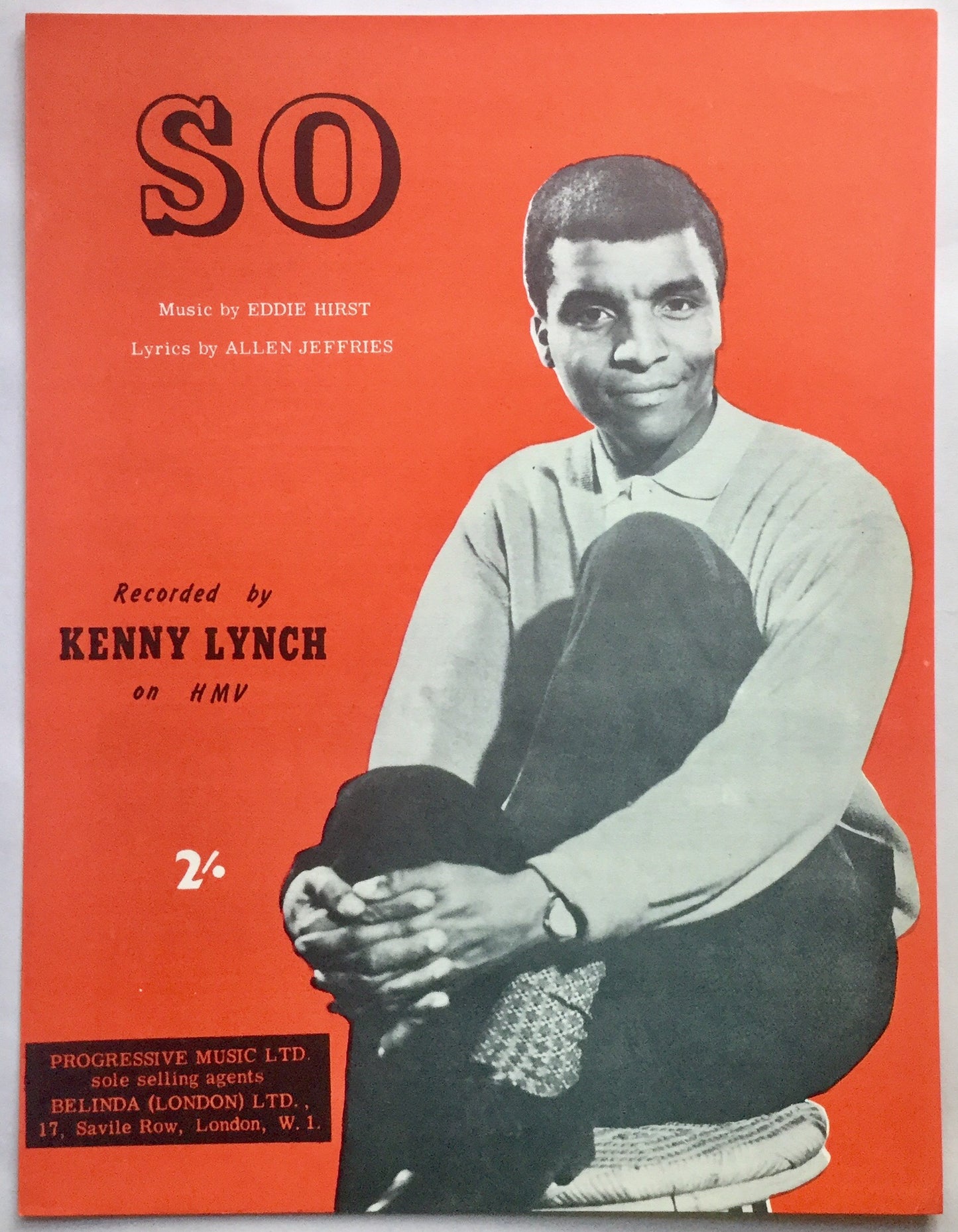 Kenny Lynch So Original Mint NOS Sheet Music 1961