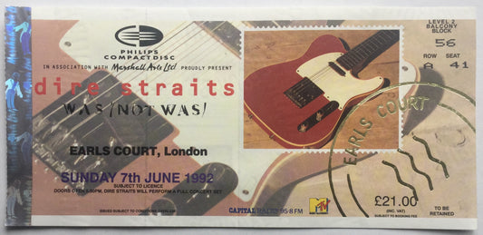 Dire Straits Original Used Concert Ticket Earls Court London 7th June 1992