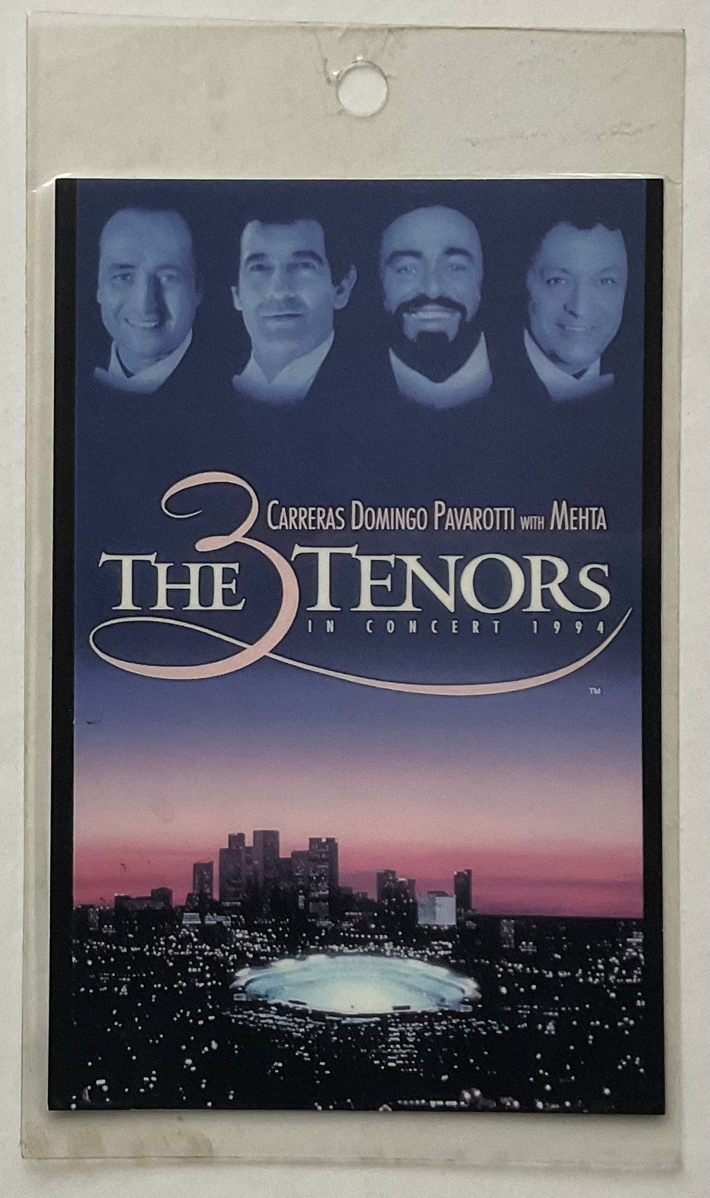 The 3 Tenors Original Concert Backstage Pass Ticket Dodger Stadium Los Angeles 16th Jul 1994