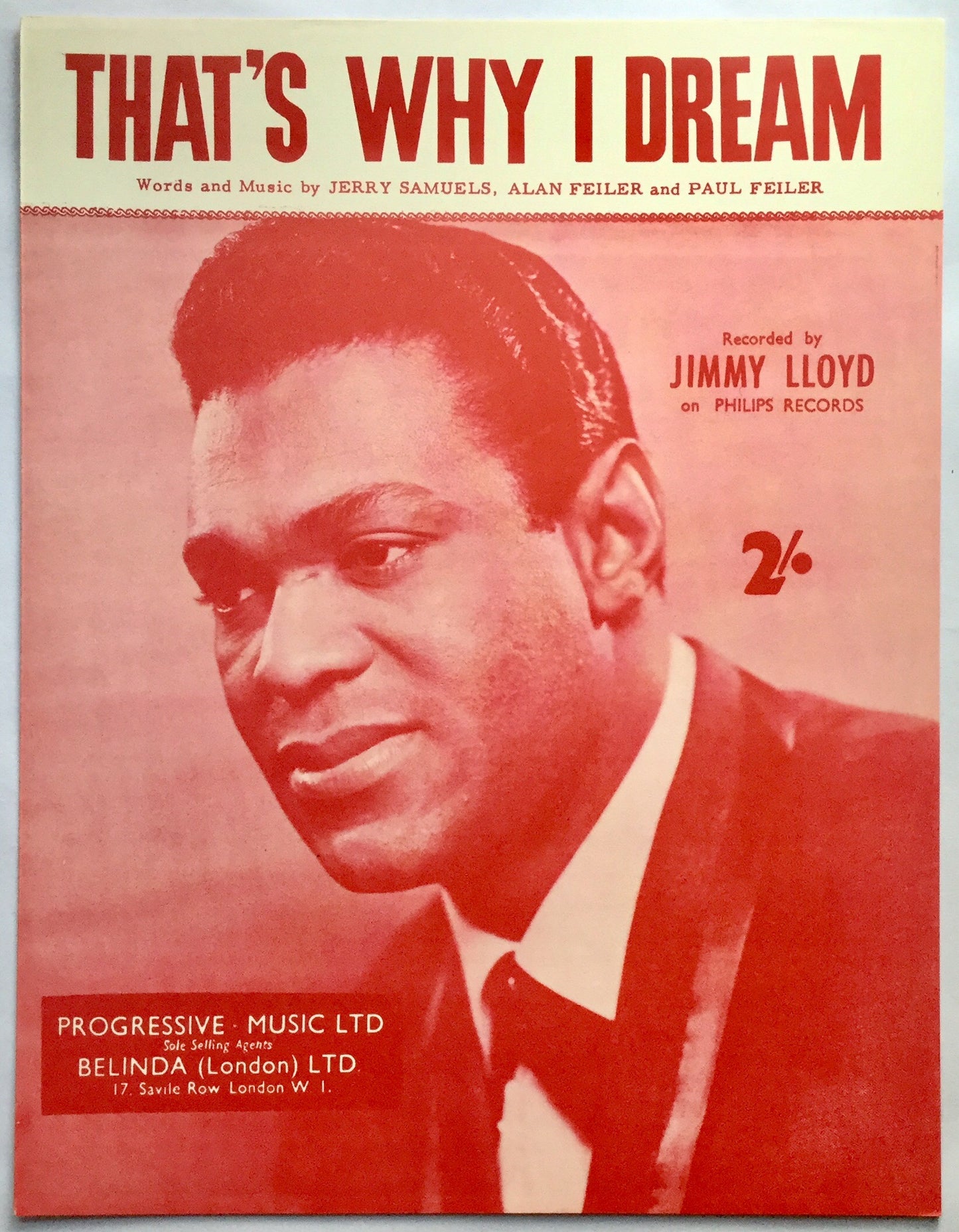 Jimmy Lloyd That’s Why I Dream Original Mint NOS Sheet Music 1956