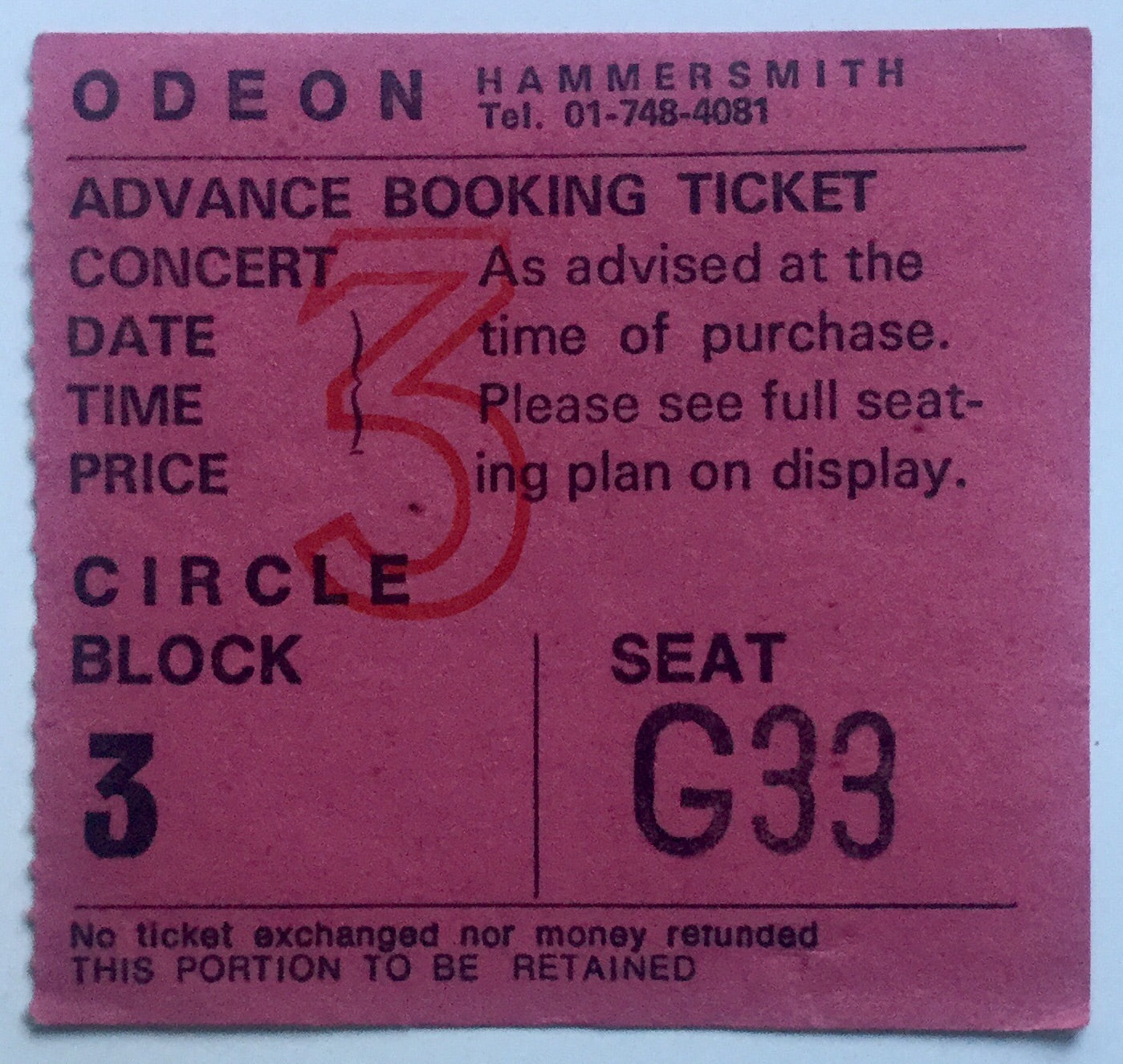 Supertramp Original Used Concert Ticket Odeon Hammersmith London 9th Mar 1975
