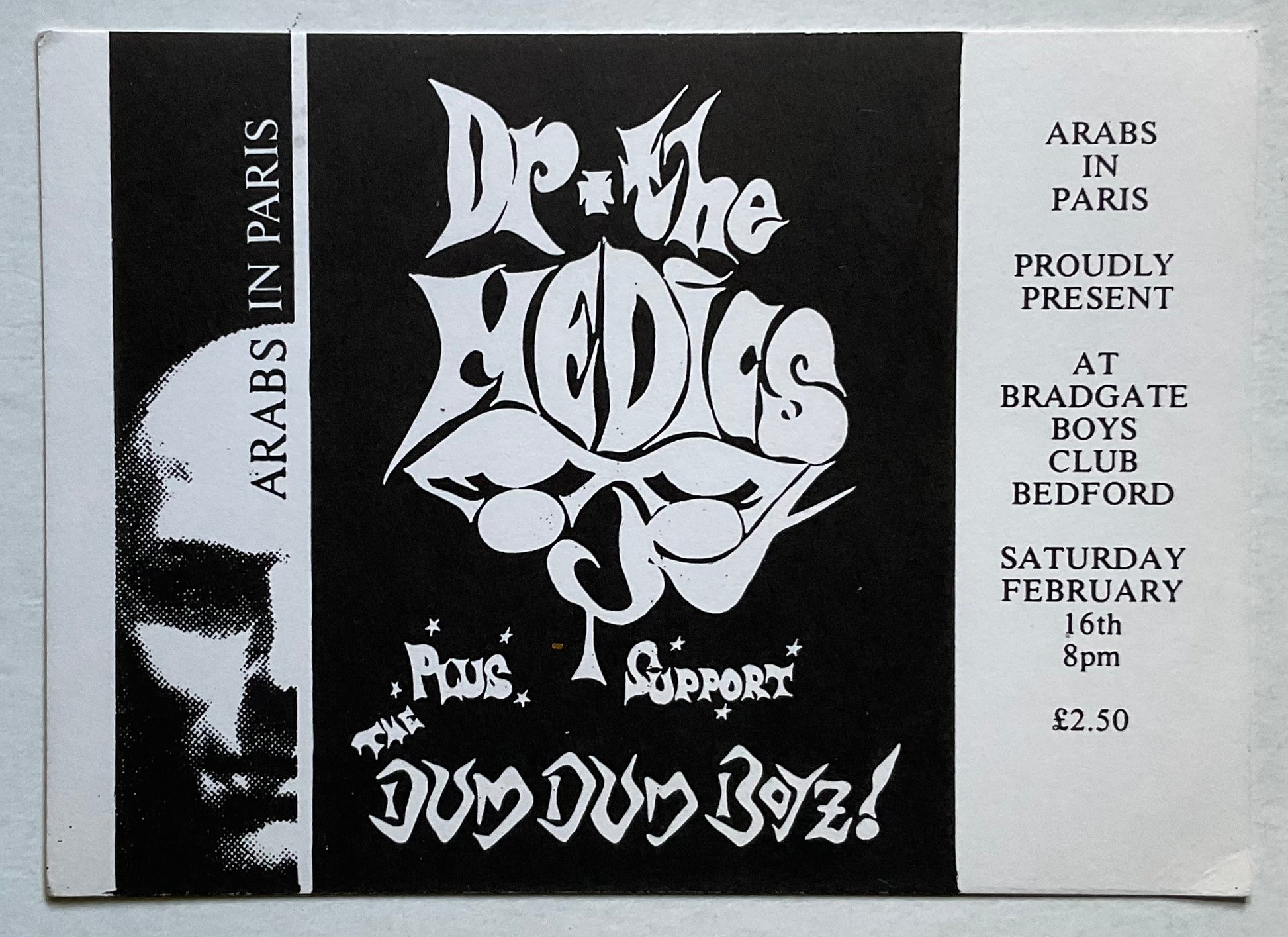 Doctor & The Medics Original Used Concert Ticket Bradgate Boys Club Bedford 16th Feb 1985