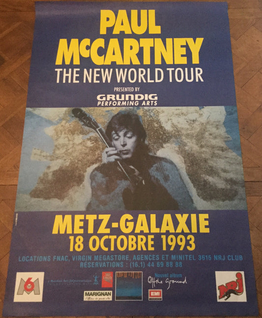 Beatles Paul McCartney Original Concert Tour Gig Poster Metz Galaxie 1993