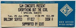 Everthing But The Girl Original Used Concert Ticket Corn Exchange Cambridge 25th Jun 1996