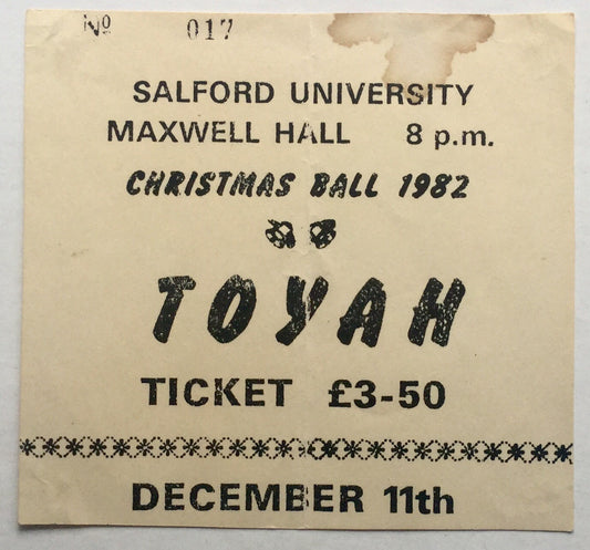 Toyah Original Used Concert Ticket Salford University 11th Dec 1982